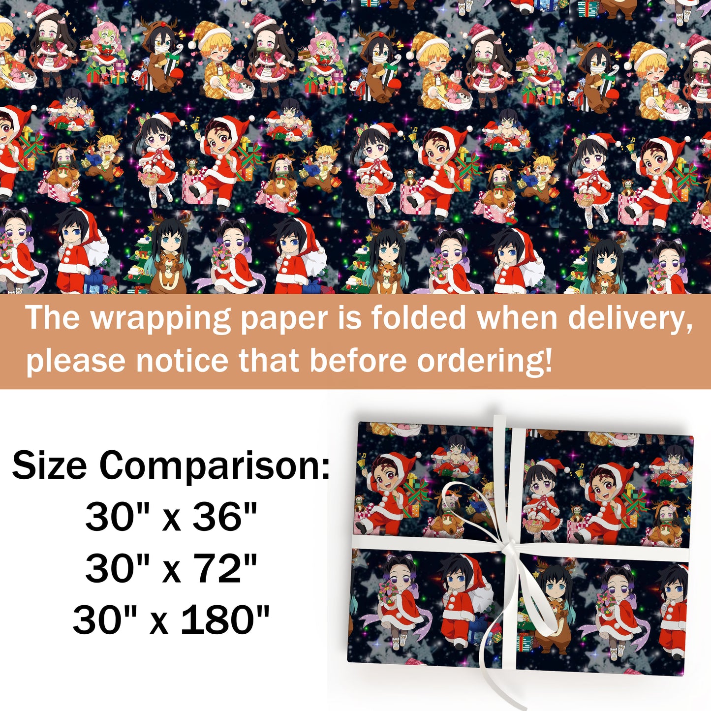 Demon Slayer Wrapping Paper For Kid Birthday