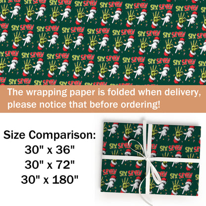 Viral 67 Grinch Hand Six Seven Wrapping Paper
