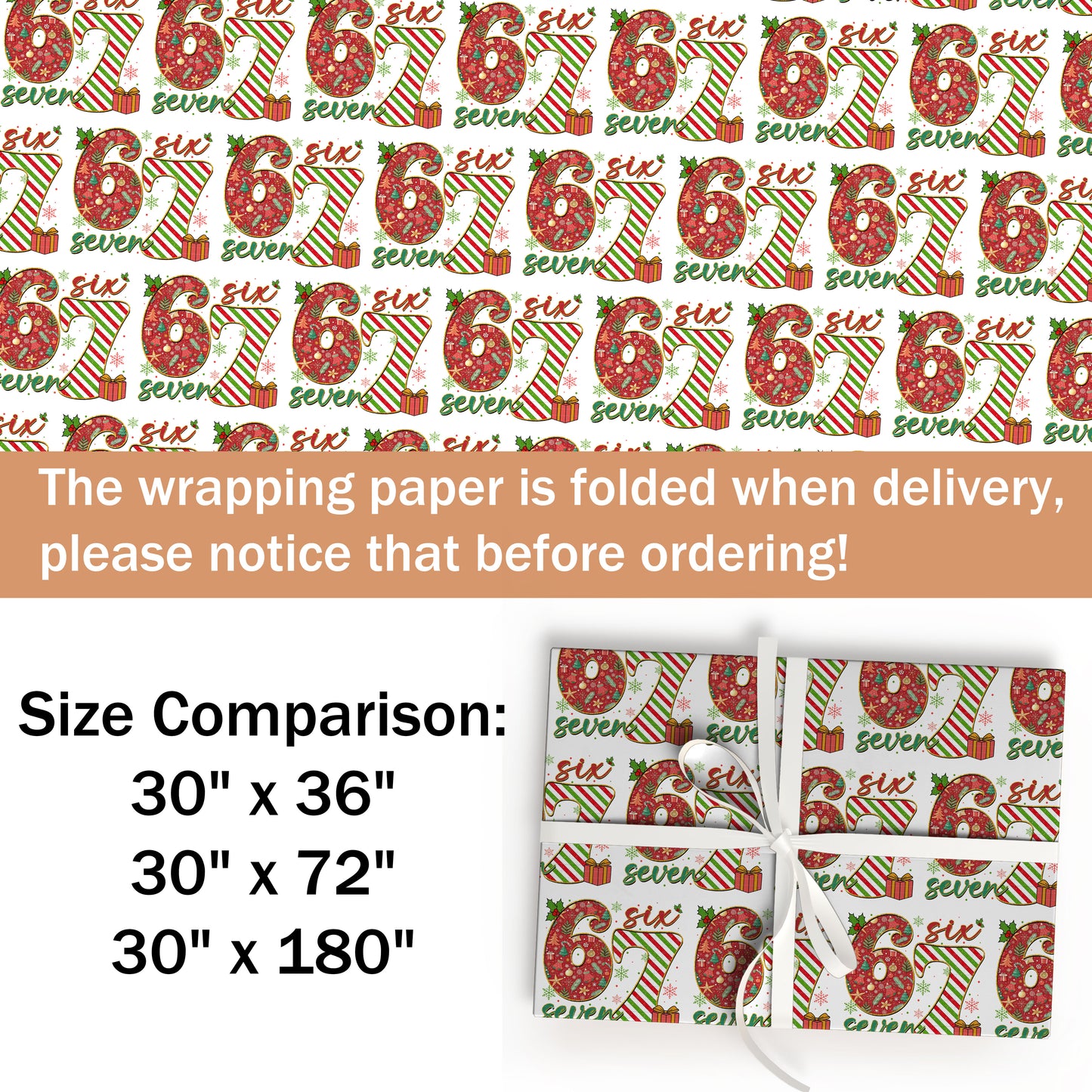 67 Six Seven Christmas Wrapping Paper