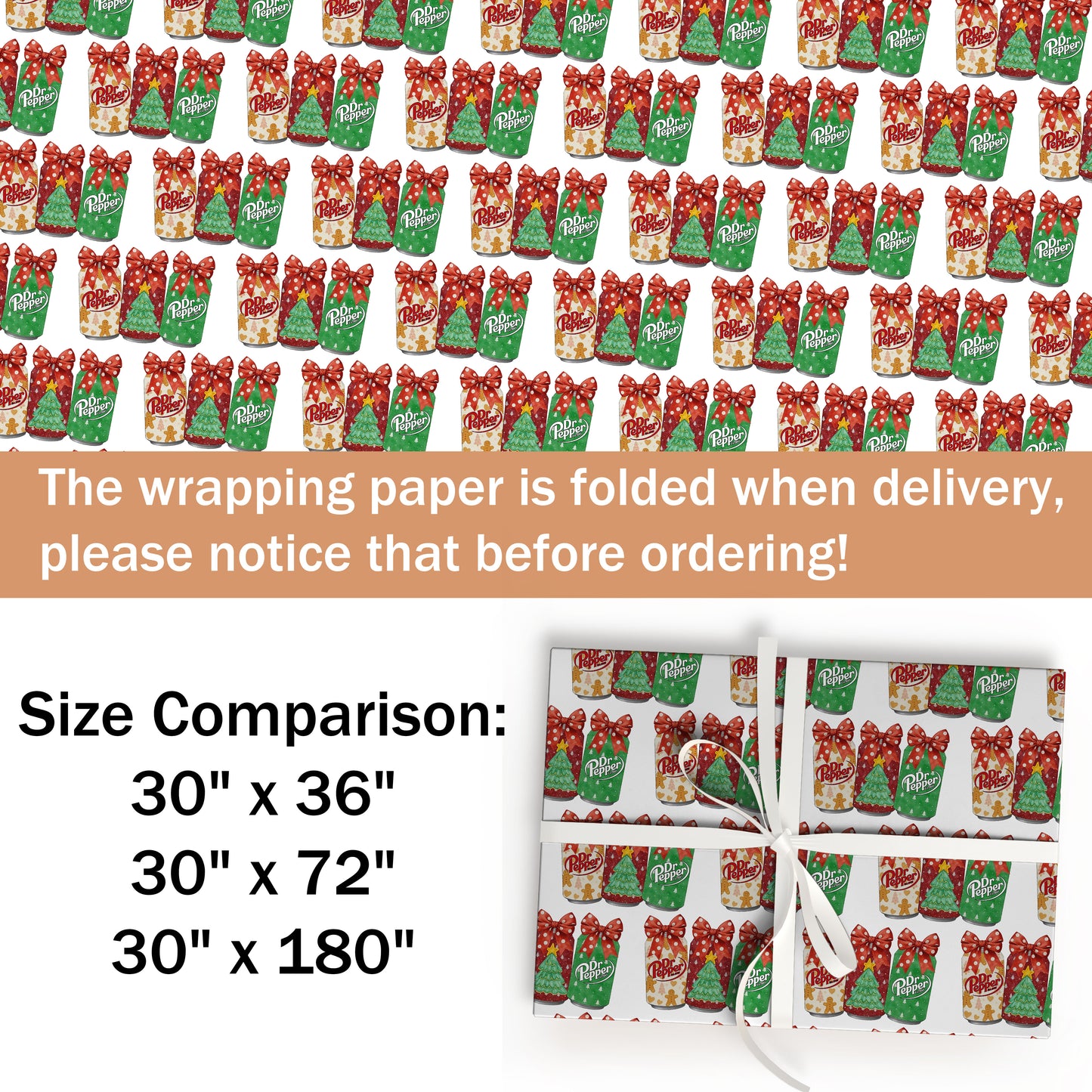 Dr Pepper Christmas Wrapping Paper