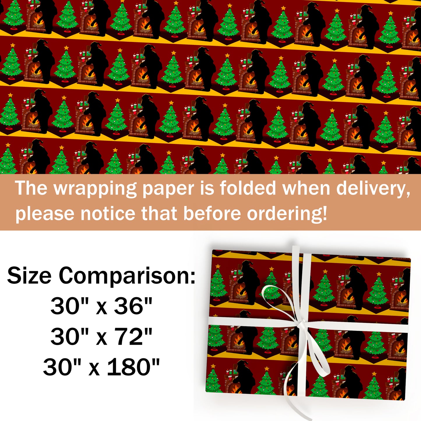 Funny Santa Adult Xmas Holiday Wrapping Paper