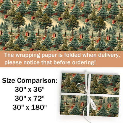 Vintage Christmas Tree Wrapping Paper