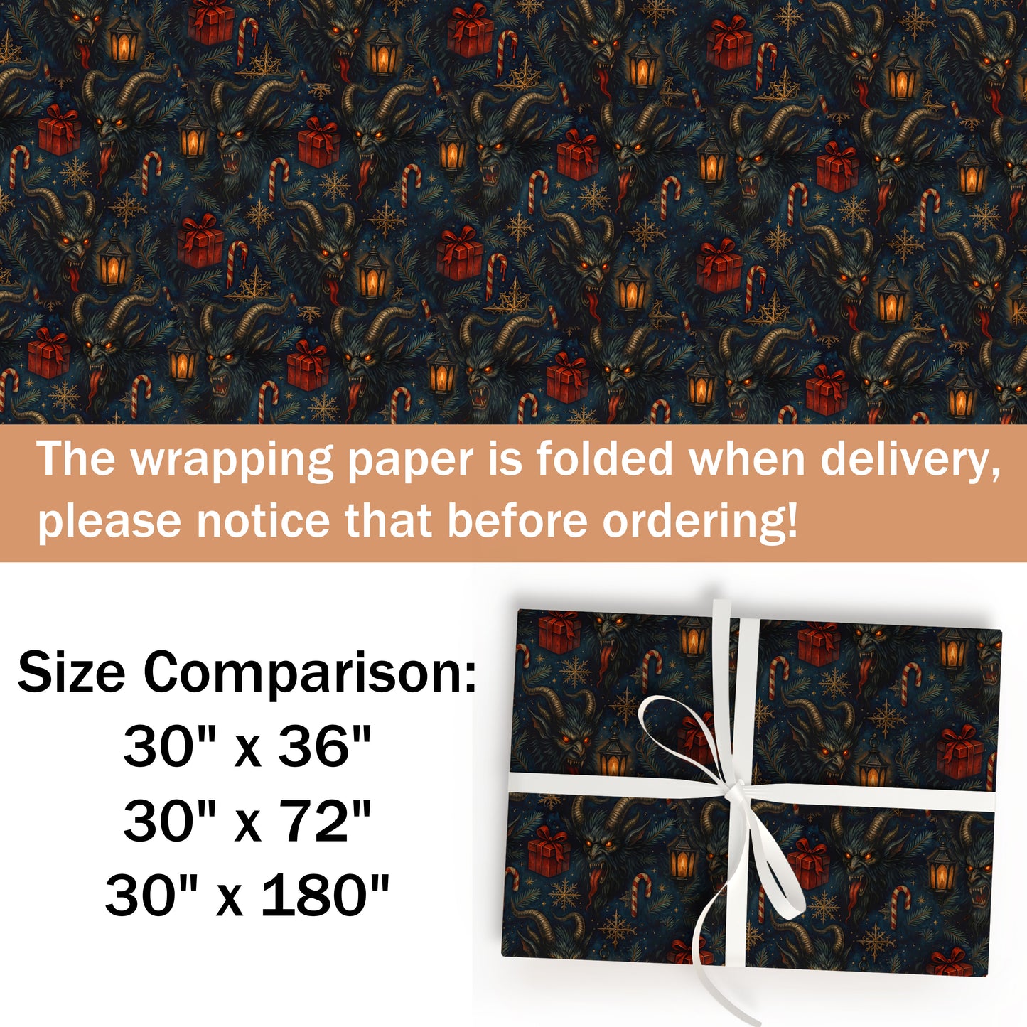 Gothic Krampus Christmas Wrapping Paper