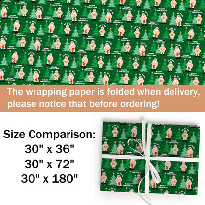 Funny Santa Adult Christmas Wrapping Paper
