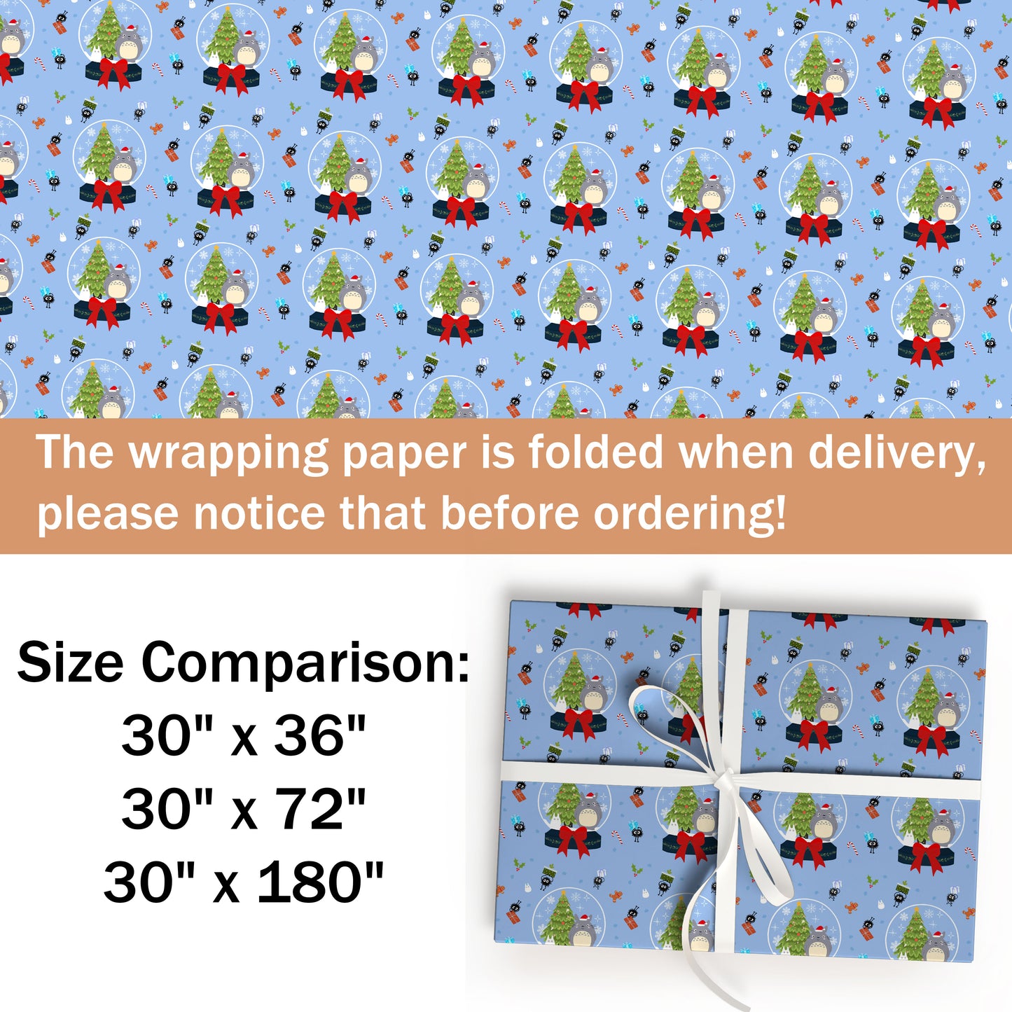 Christmas Totoro Wrapping Paper