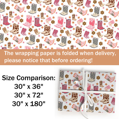 Wild West Christmas Cowgirl Wrapping Paper