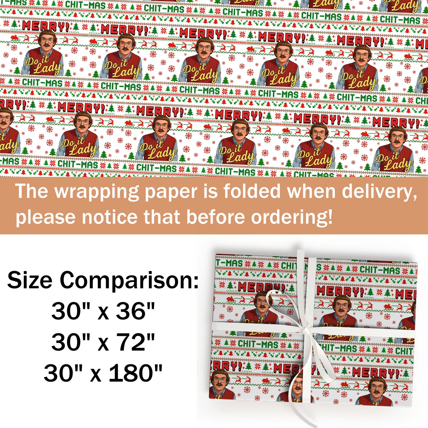 Do It Lady Chit Mas Wrapping Paper