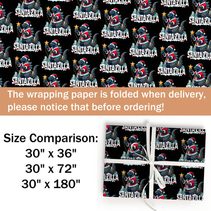 Godzilla Christmas Wrapping Paper Christmas Gift