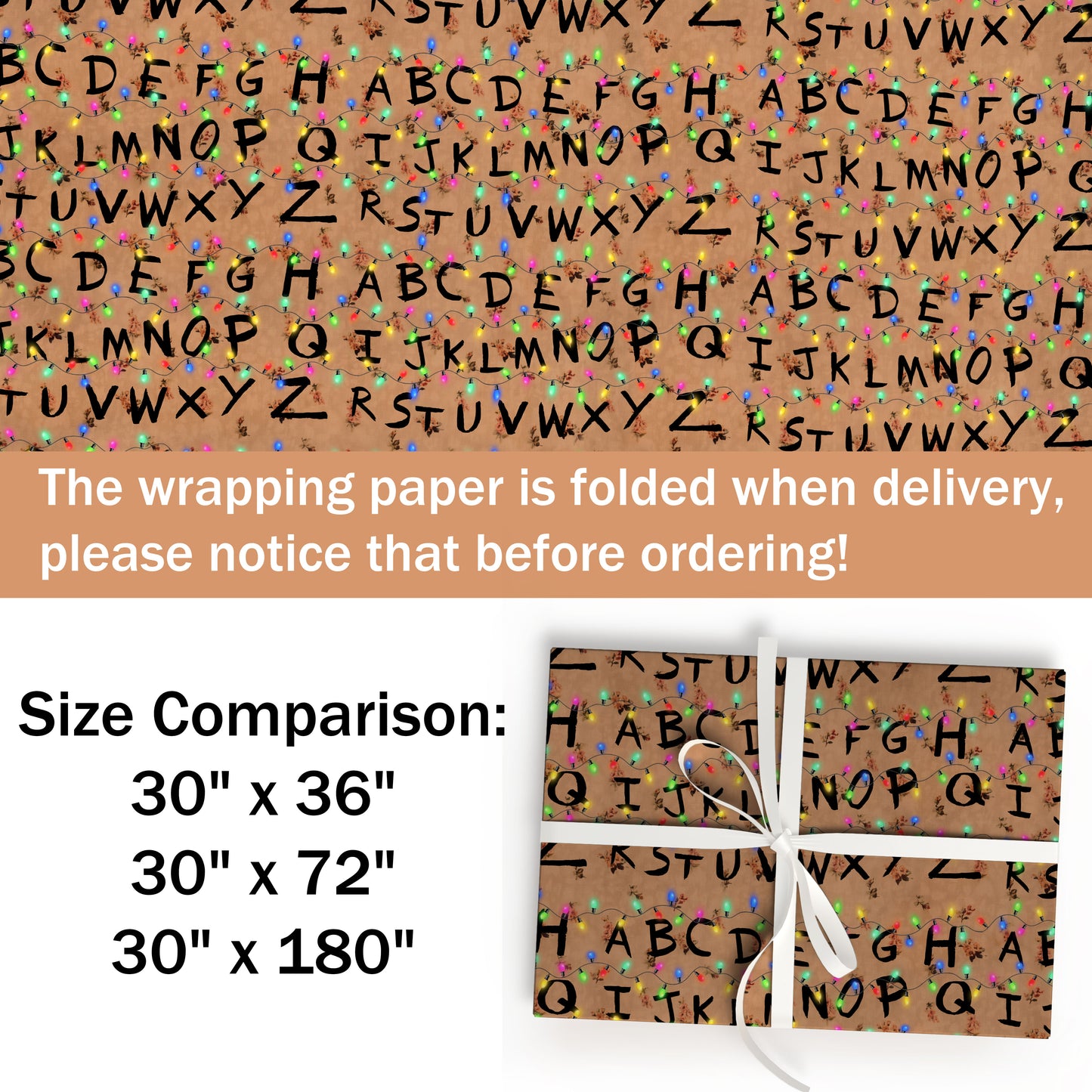 Alphabet Christmas Wrapping Paper