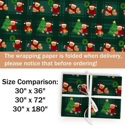 Teddy Christmas Tree Wrapping Paper