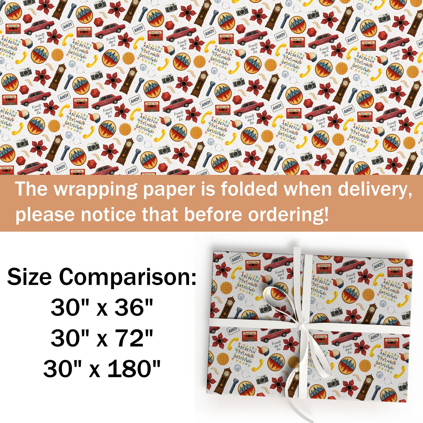 Stranger Things Christmas Wrapping Paper Roll