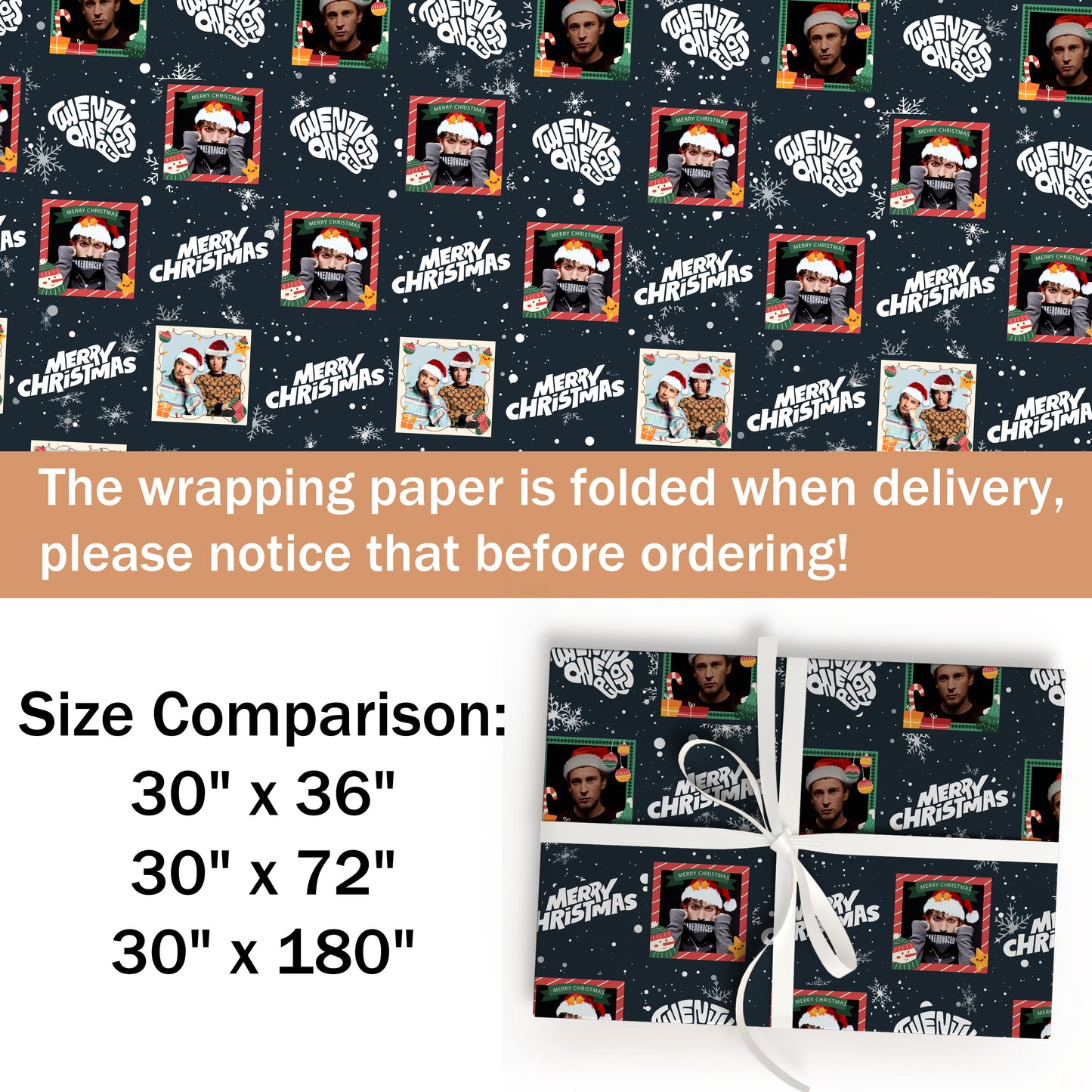 Twenty One Pilots Christmas Wrapping Paper Roll