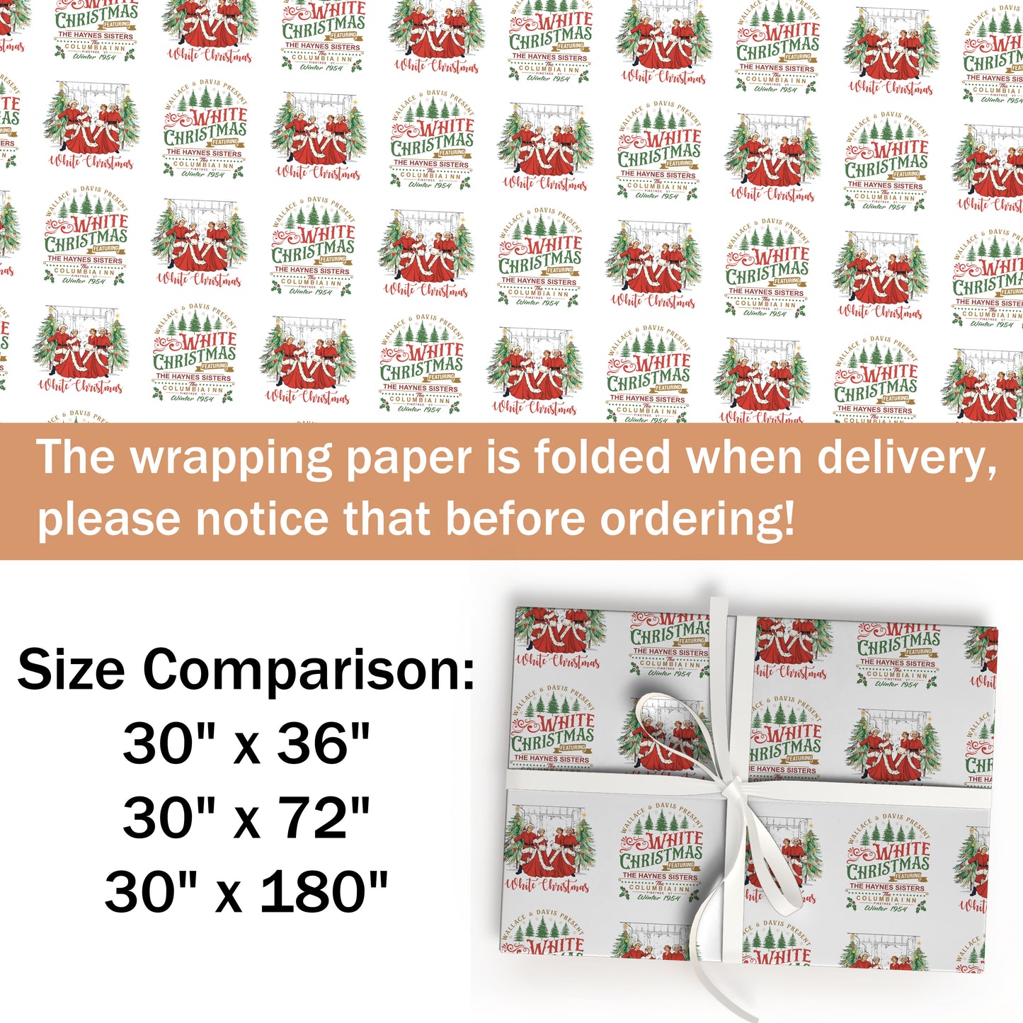 Vintage White Christmas Gift Wrap