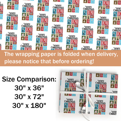 Retro White Christmas Wrapping Paper