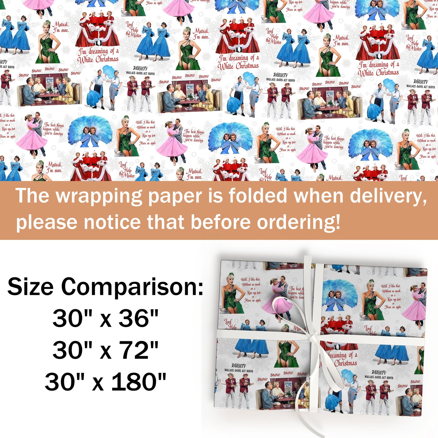 White Christmas Retro Gift Wrap