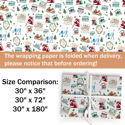 White Christmas Wrapping Paper Roll