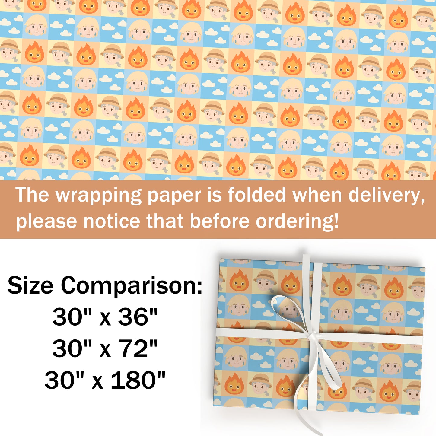 Howl's Moving Castle Calcifer Wrapping Paper