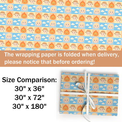 Howl's Moving Castle Calcifer Wrapping Paper