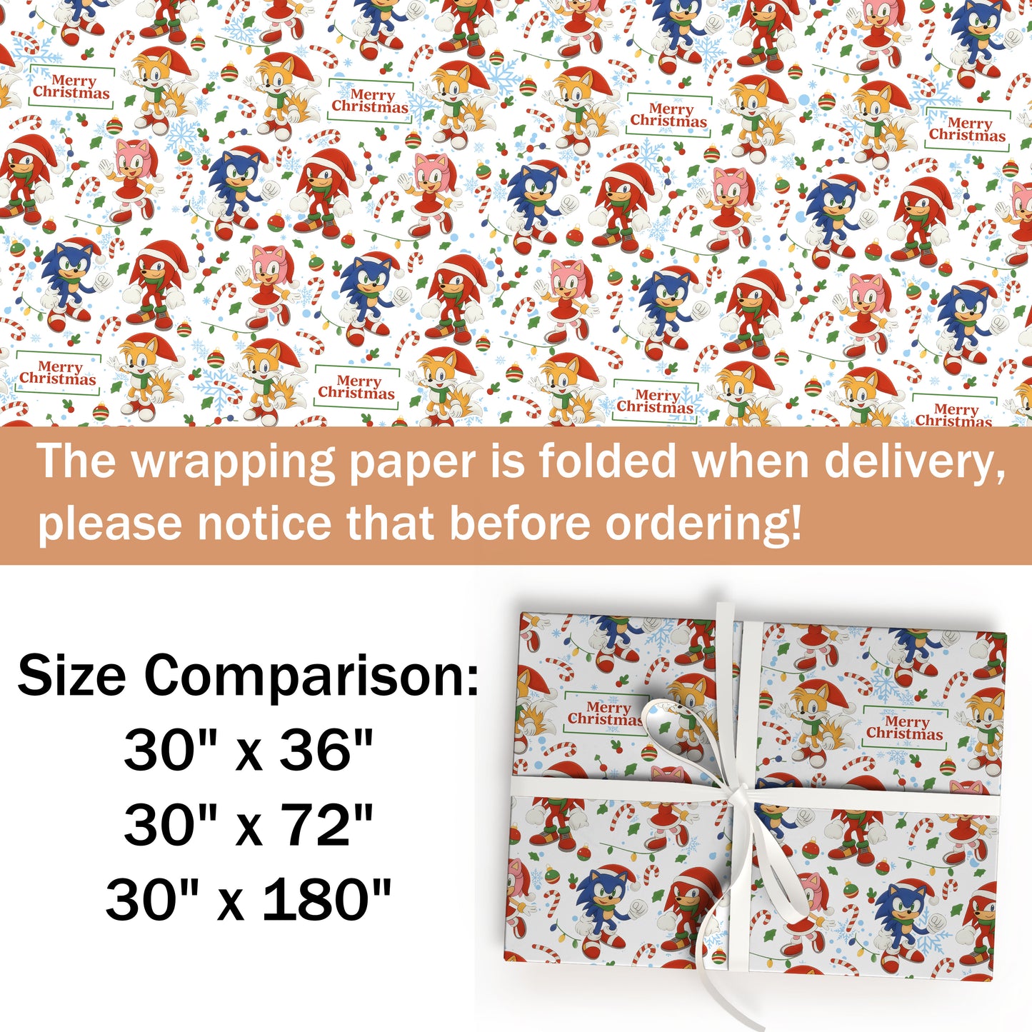 Sonic Christmas Wrapping Paper