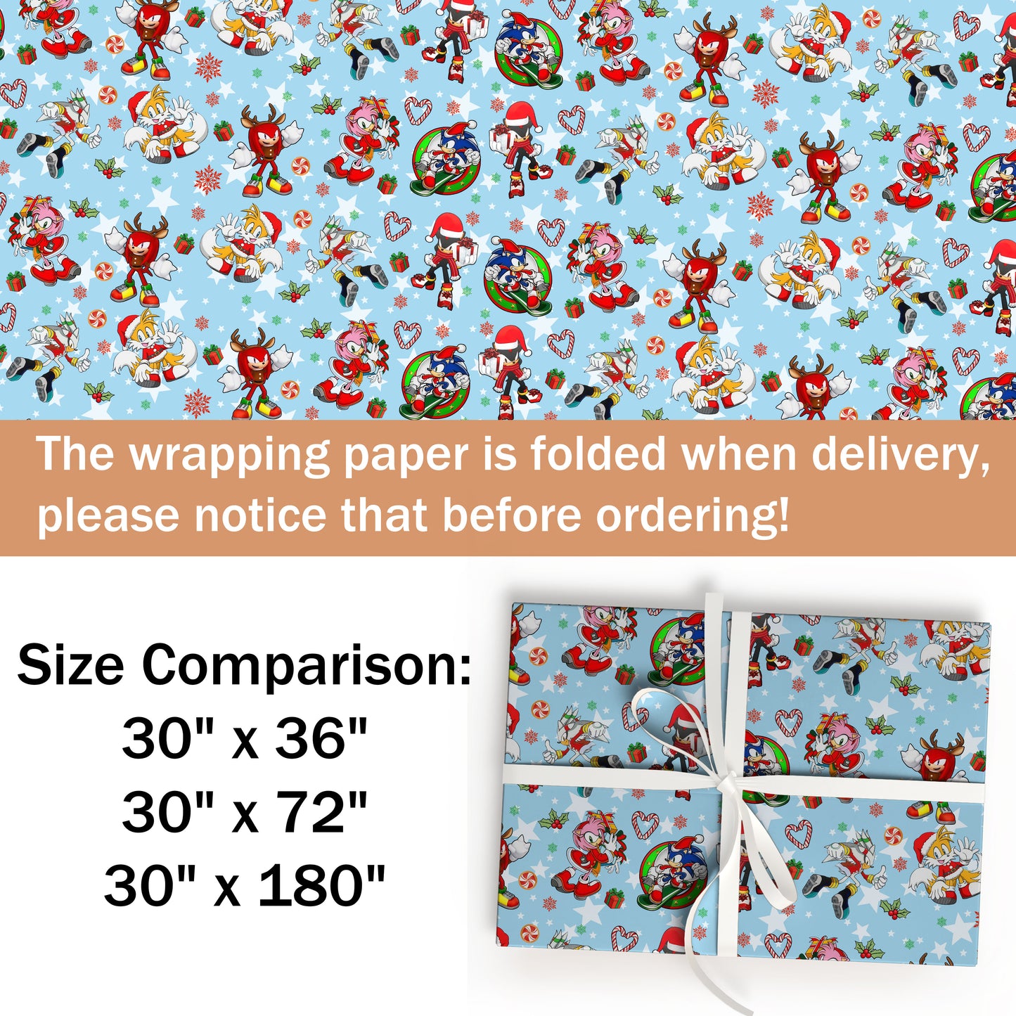 Sonic Hedgehog Christmas Wrapping Paper