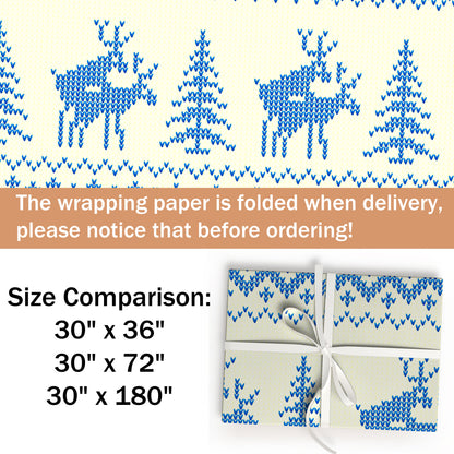 Reindeer Sweater Holiday Gift Wrap Paper