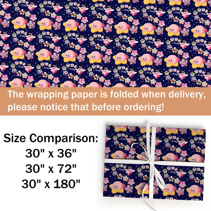 Kirby Christmas Gift Wrap, Nintendo Holiday Wrapping Paper