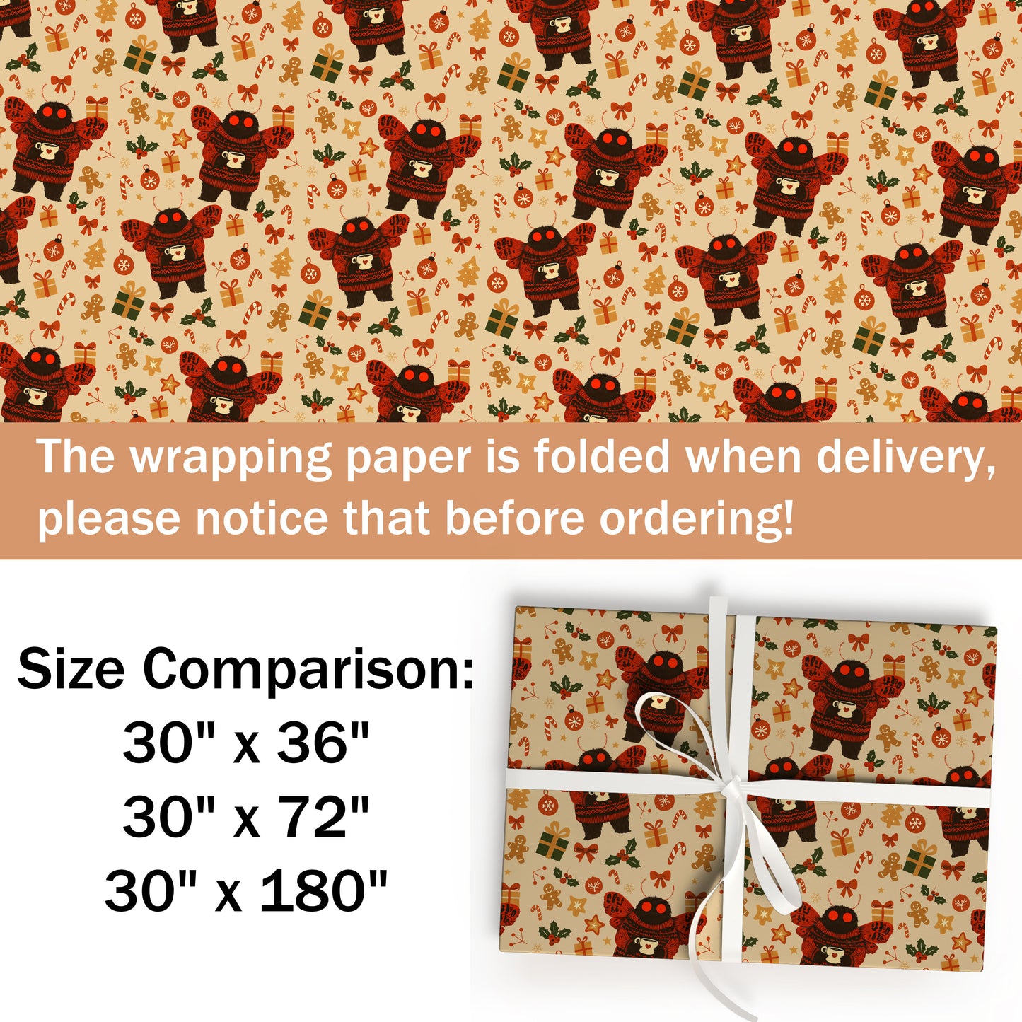 Mothman Christmas Wrapping Paper