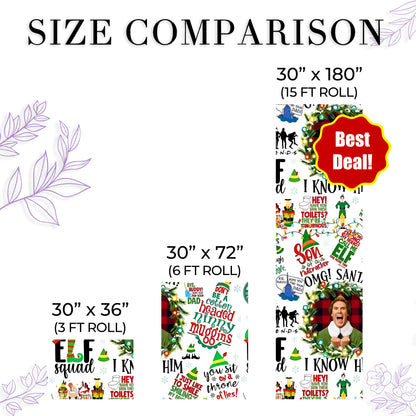 ELF Wrapping Paper, ELF christmas movie Wrap Gift, christmas Paper