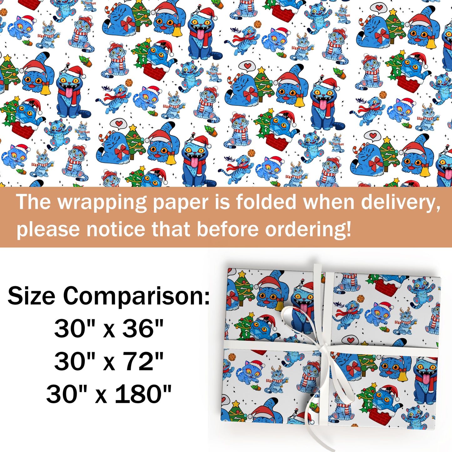 Demon Hunters Derpy Christmas Cat Wrapping Paper