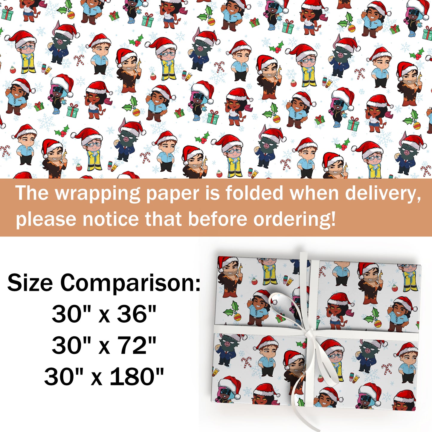 Santa Chibi Wrapping Paper