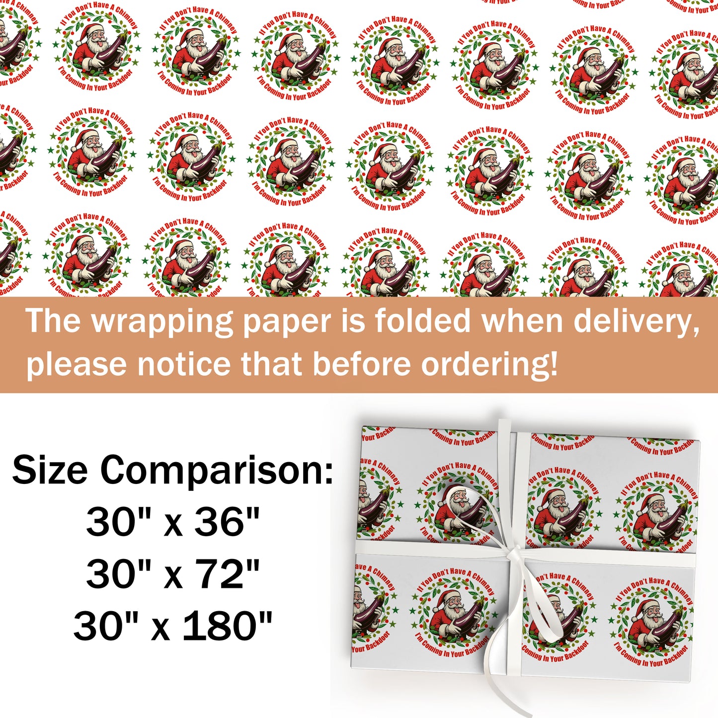 Funny Santa Adult Christmas Wrapping Paper Roll