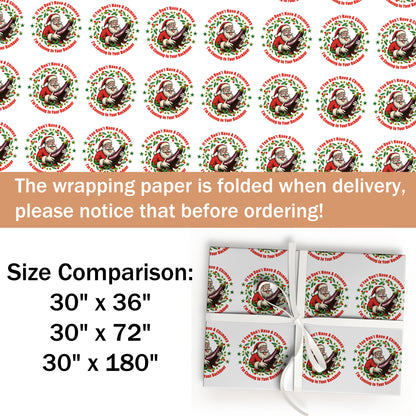 Funny Santa Adult Christmas Wrapping Paper Roll