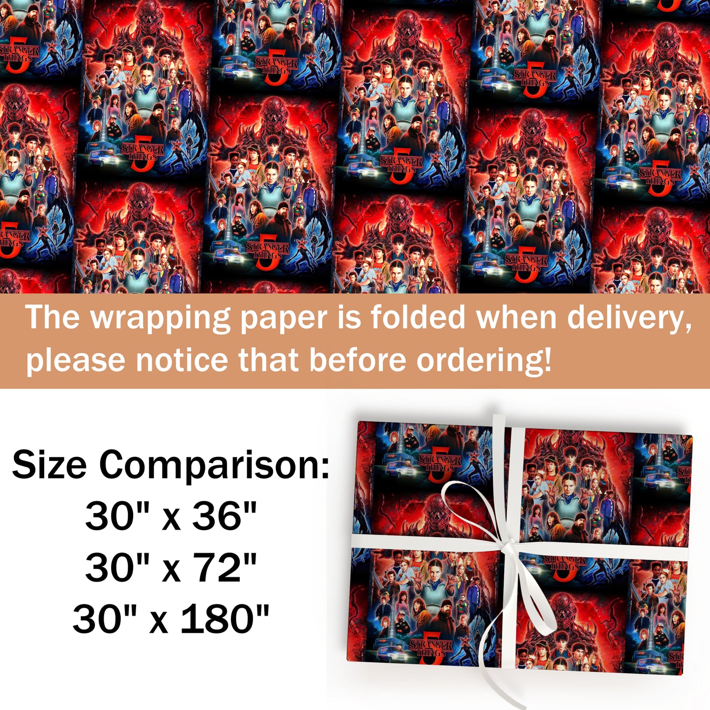 Stranger Things Wrapping Paper Birthday Gift