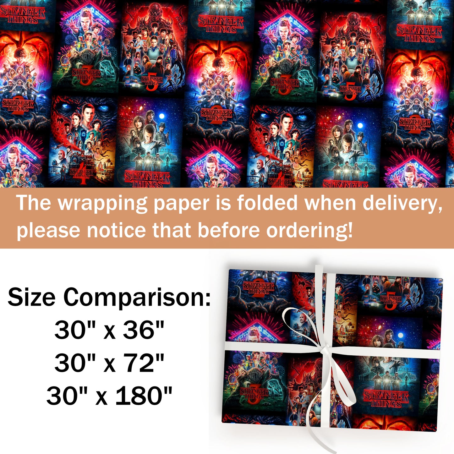 Stranger Things Christmas Wrapping Paper Rolls