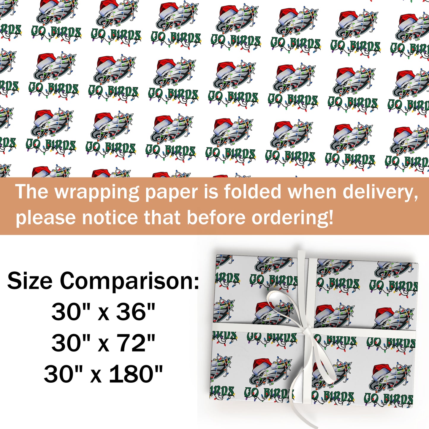 American Football Go Bird Christmas Wrap Gifts