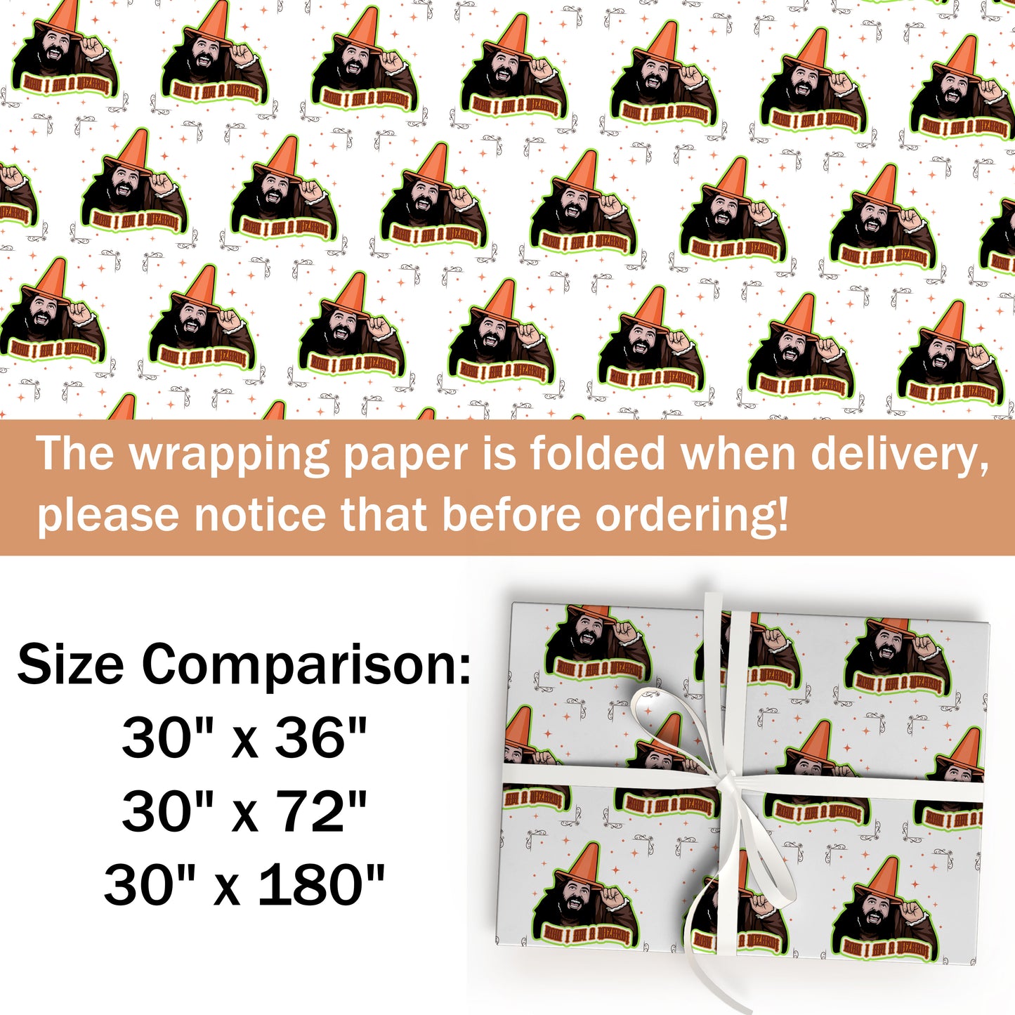 Creepy Paper Christmas Wrapping Paper Roll