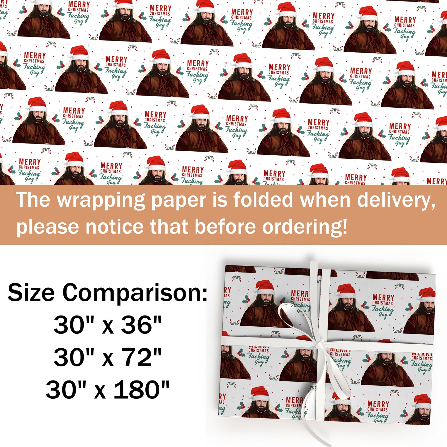 Creepy Paper Santa Wrapping Paper