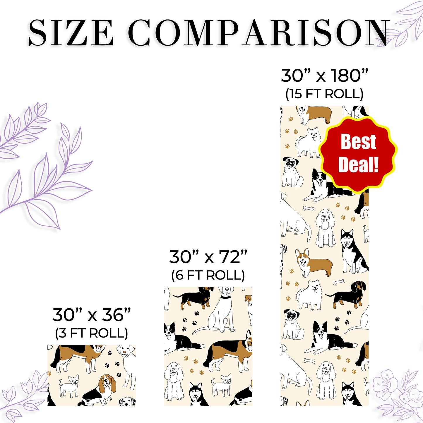 Dalmatian Husky Corgi Dog Wrapping Paper Christmas Gifts