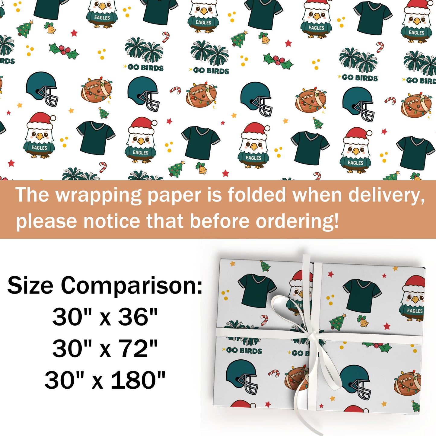 Football Christmas Wrapping Paper