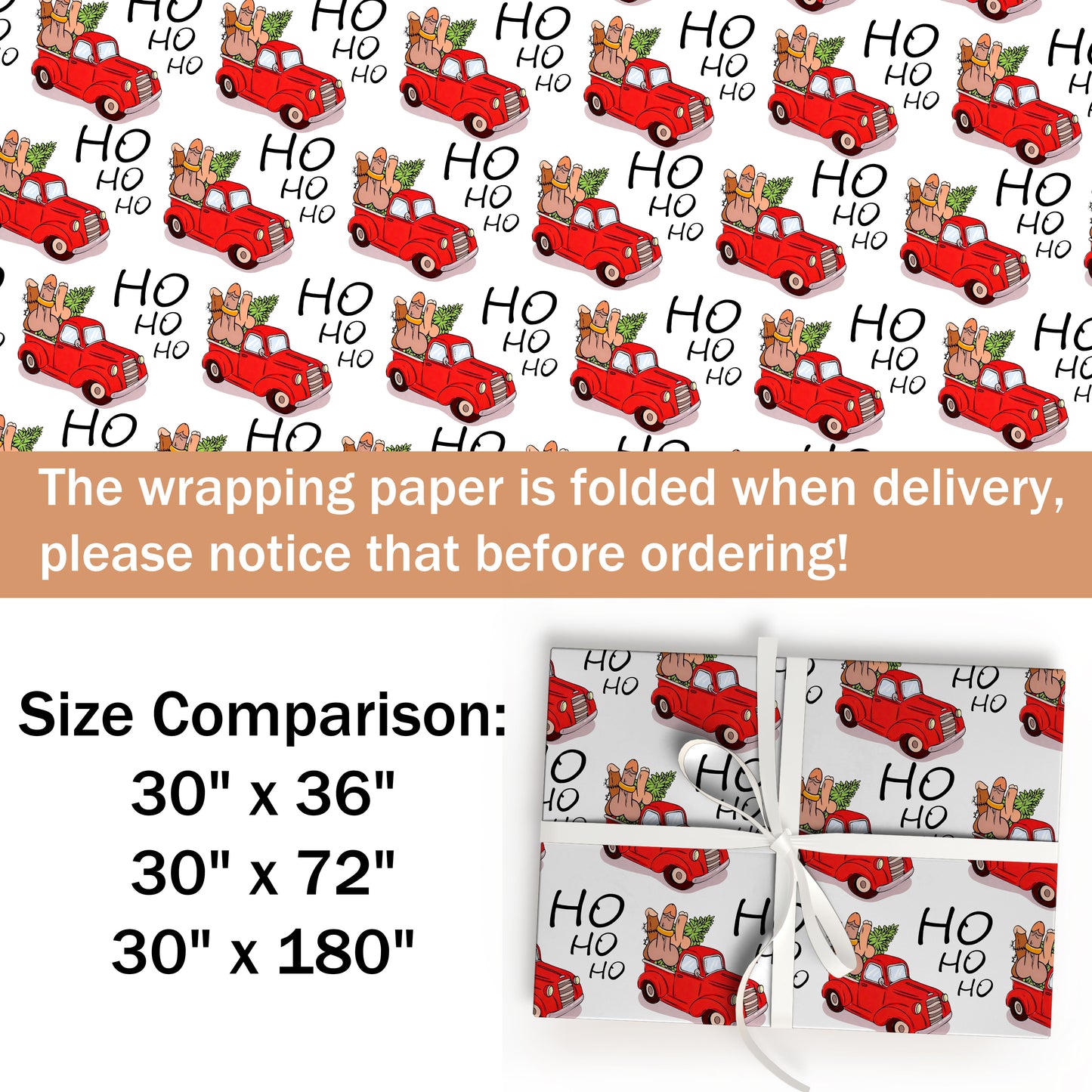 Funny Santa Ho Ho Ho Wrapping Paper