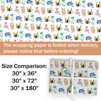 Funny Cat Christmas Wrapping Paper