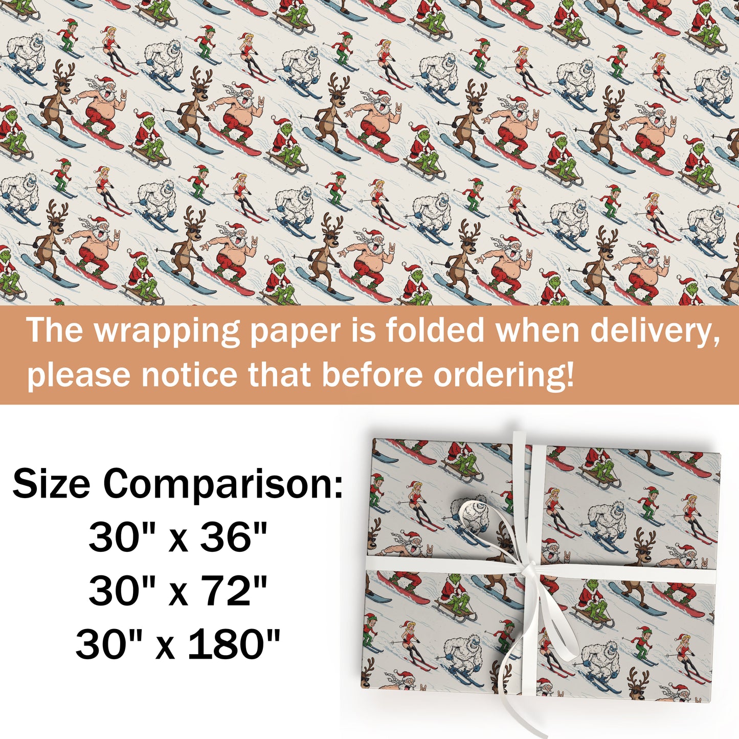Santa Grinch Wrapping Paper