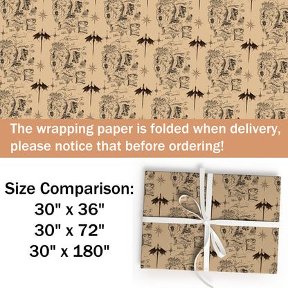 Lord Of The Ring Map Wrapping Paper