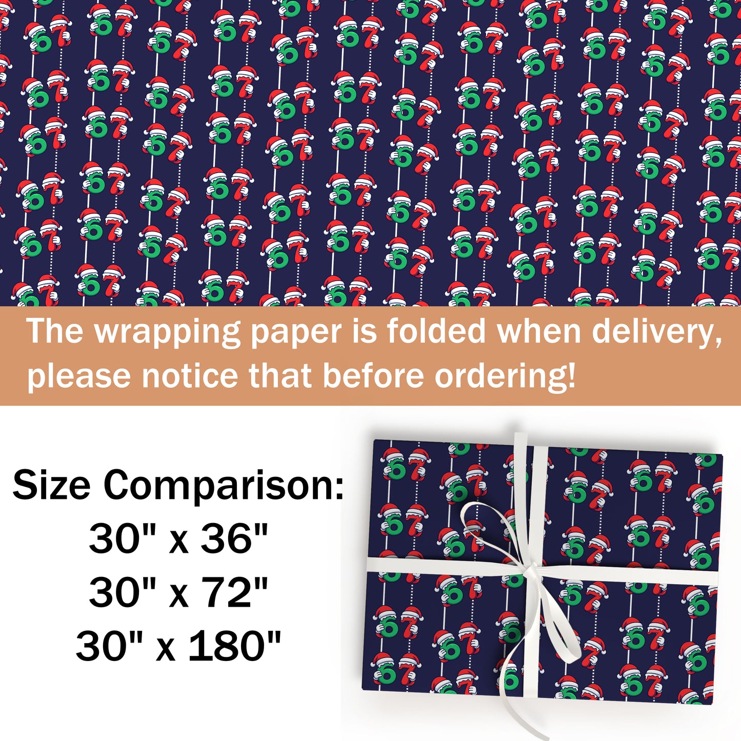 67 Santa Christmas Wrapping Paper Sheet