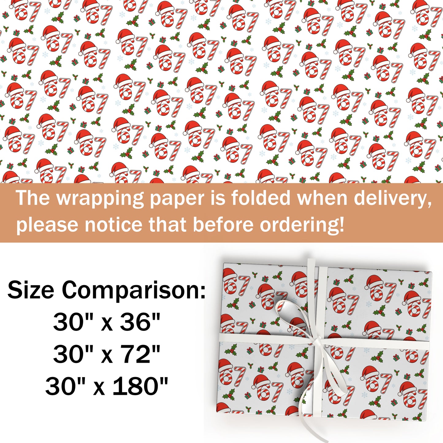 67 Santa Hat Wrapping Paper