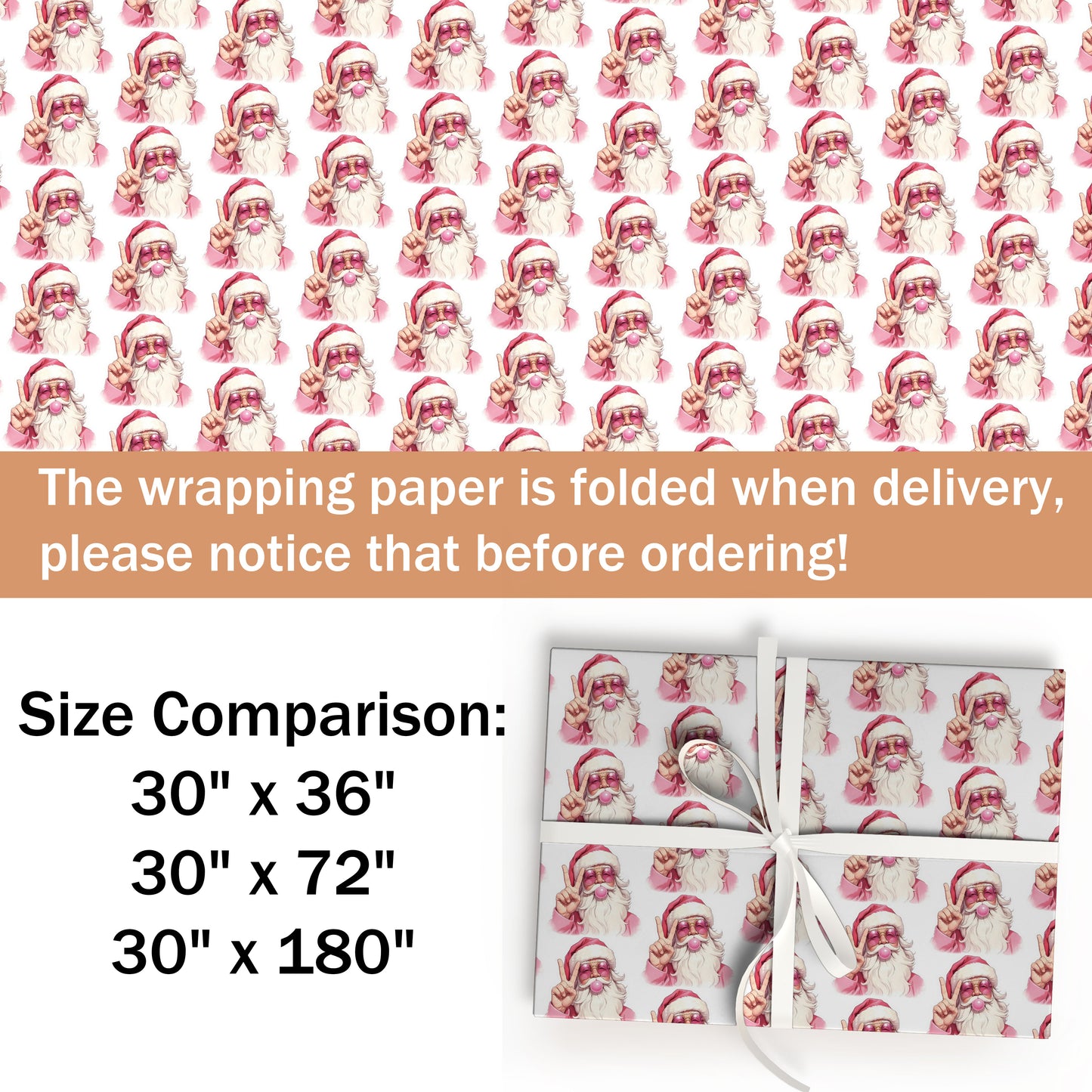 Santa Blowing Bubble Wrapping Paper