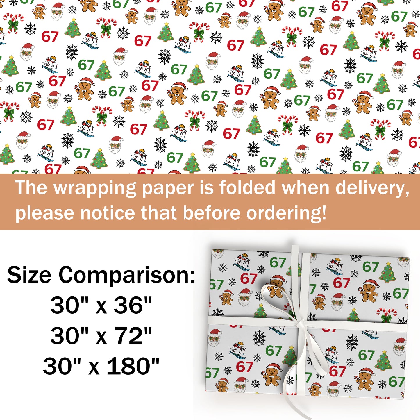 6 7 Wrapping Paper Six Seven Christmas Gift