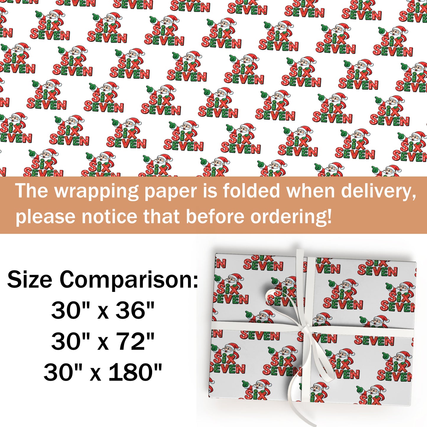 67 Santa Christmas Wrapping Paper Sheet