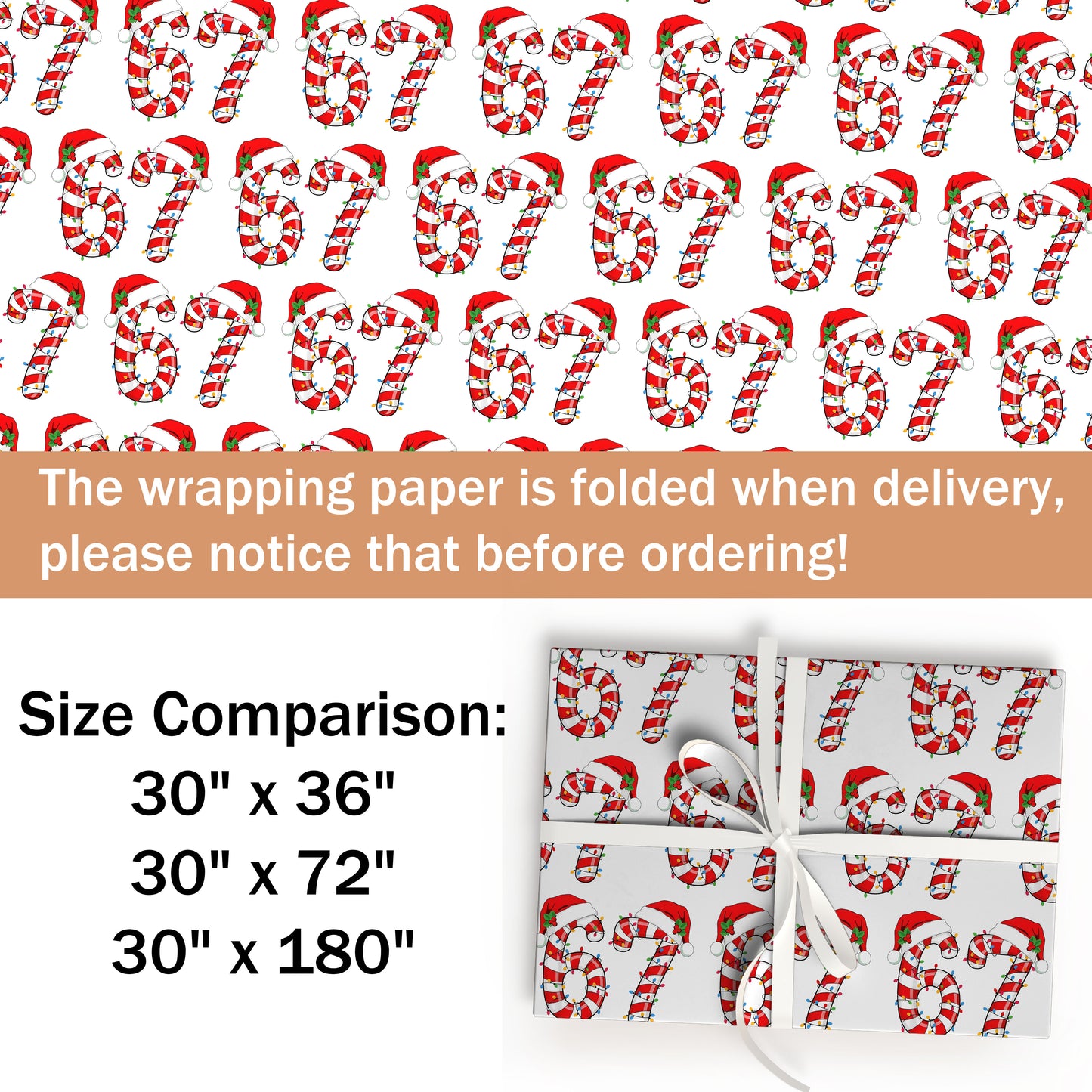 67 Santa Hat Wrapping Paper