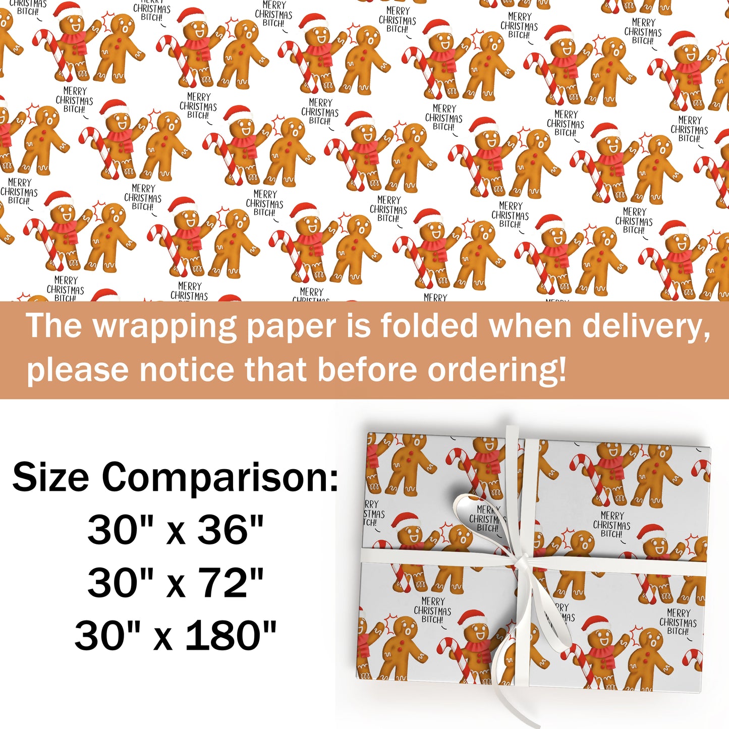 Ginger Merry Christmas Bitch Wrapping Paper
